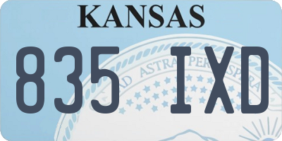 KS license plate 835IXD