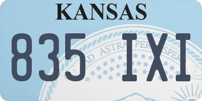 KS license plate 835IXI