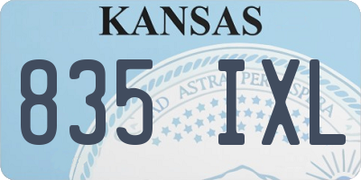 KS license plate 835IXL
