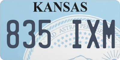 KS license plate 835IXM