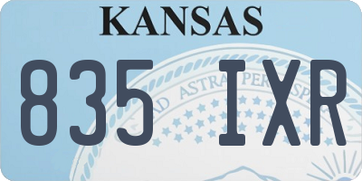 KS license plate 835IXR