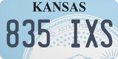 KS license plate 835IXS
