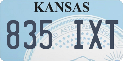 KS license plate 835IXT