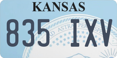 KS license plate 835IXV