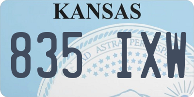 KS license plate 835IXW