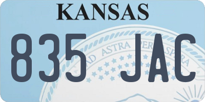KS license plate 835JAC