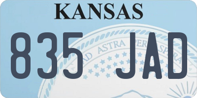 KS license plate 835JAD