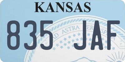 KS license plate 835JAF