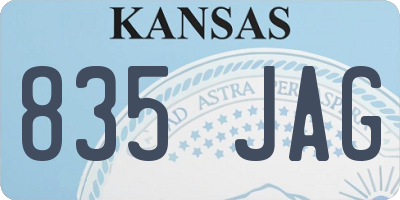 KS license plate 835JAG