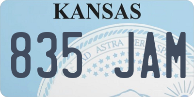 KS license plate 835JAM