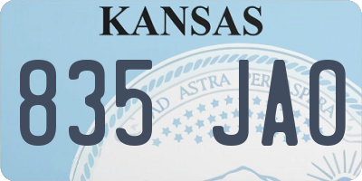KS license plate 835JAO