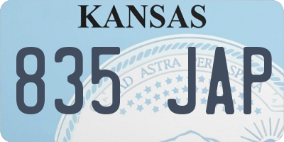 KS license plate 835JAP