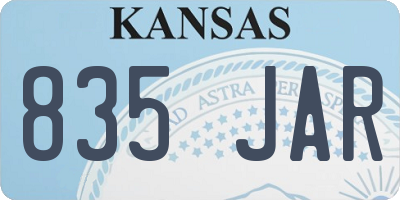 KS license plate 835JAR