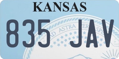 KS license plate 835JAV