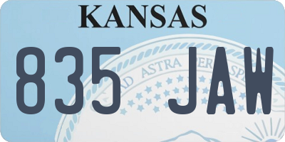 KS license plate 835JAW