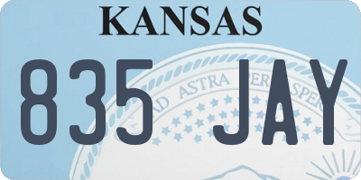 KS license plate 835JAY