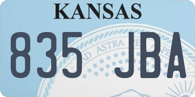 KS license plate 835JBA