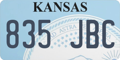 KS license plate 835JBC