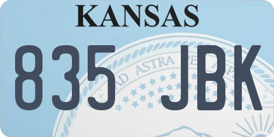 KS license plate 835JBK