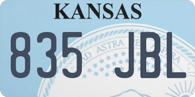 KS license plate 835JBL