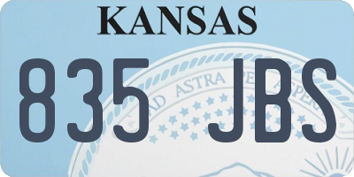 KS license plate 835JBS
