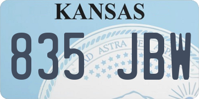 KS license plate 835JBW