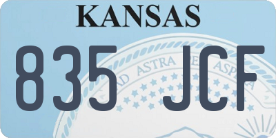 KS license plate 835JCF
