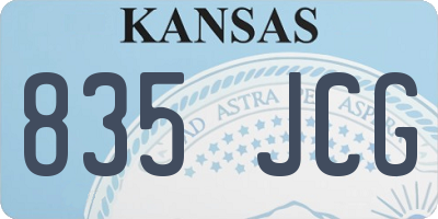 KS license plate 835JCG