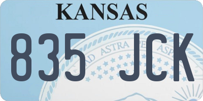 KS license plate 835JCK