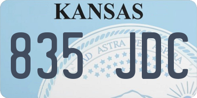 KS license plate 835JDC