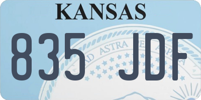 KS license plate 835JDF