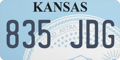 KS license plate 835JDG