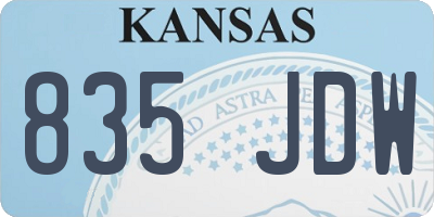 KS license plate 835JDW