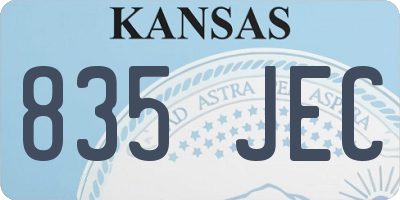 KS license plate 835JEC