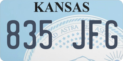 KS license plate 835JFG