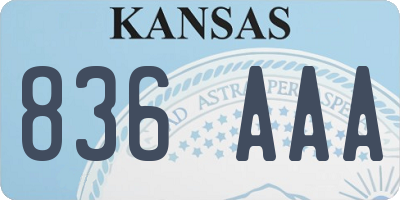 KS license plate 836AAA