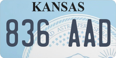 KS license plate 836AAD