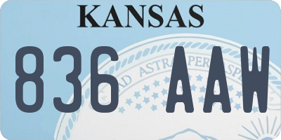 KS license plate 836AAW