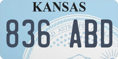 KS license plate 836ABD