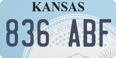 KS license plate 836ABF
