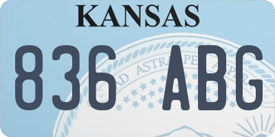 KS license plate 836ABG