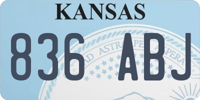 KS license plate 836ABJ