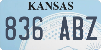 KS license plate 836ABZ