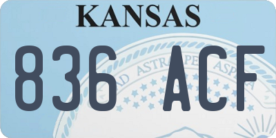 KS license plate 836ACF