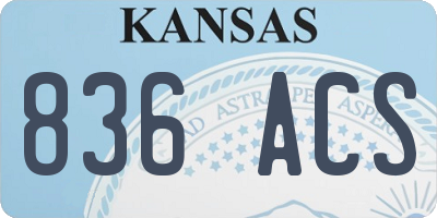KS license plate 836ACS