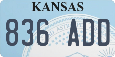 KS license plate 836ADD