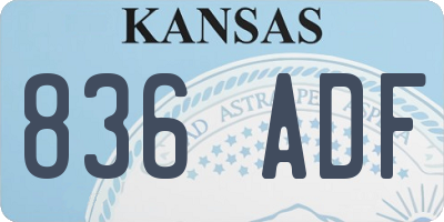 KS license plate 836ADF