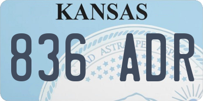 KS license plate 836ADR
