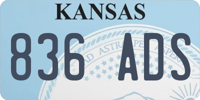 KS license plate 836ADS