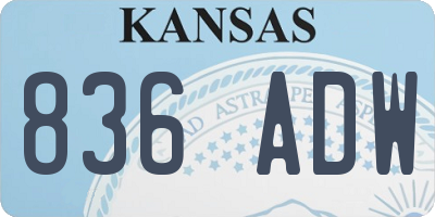 KS license plate 836ADW